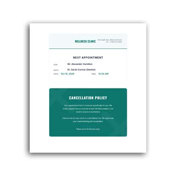 Appointment Card Template Editable Instant Download