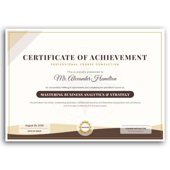 Course Certificate Format Online Free Editable