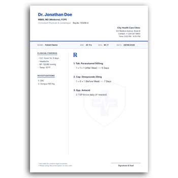 Doctor Prescription Pad Design online generator free