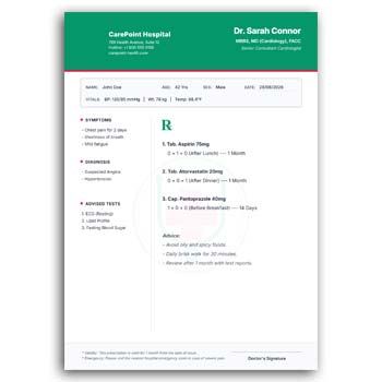 Doctor writing pad editable online free