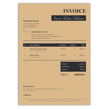 Invoice template generator