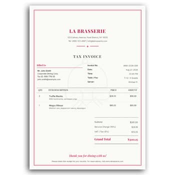Restaurant Invoice Generator