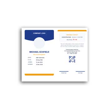Employee ID Card Format Editable Instant Download